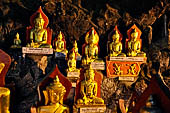 Inle Lake Myanmar. Pindaya, the famous Shwe Oo Min pagoda, a natural cave filled with thousands of gilded Buddha statues. 